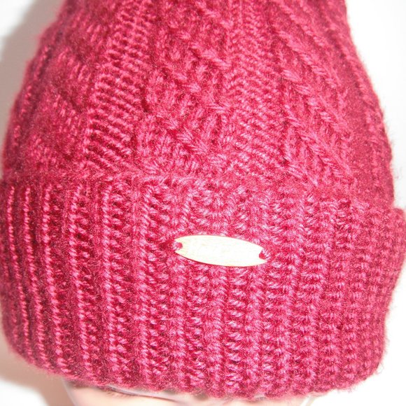 Hand Knitted Hat Toque Adult-OneSize Acrylic Color Burgundy-002 Hand knit by me - Picture 5 of 12